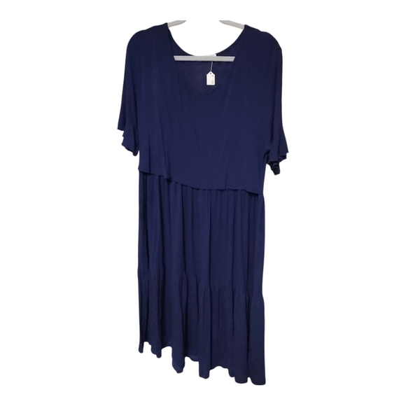 Elegant Navy Blue Women's Dress - Picture 1 of 3